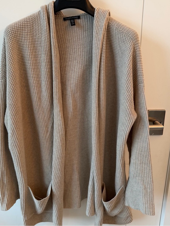 Eileen Fisher Sweaters - Eileen Fisher Beige Open-Front Knit Cardigan